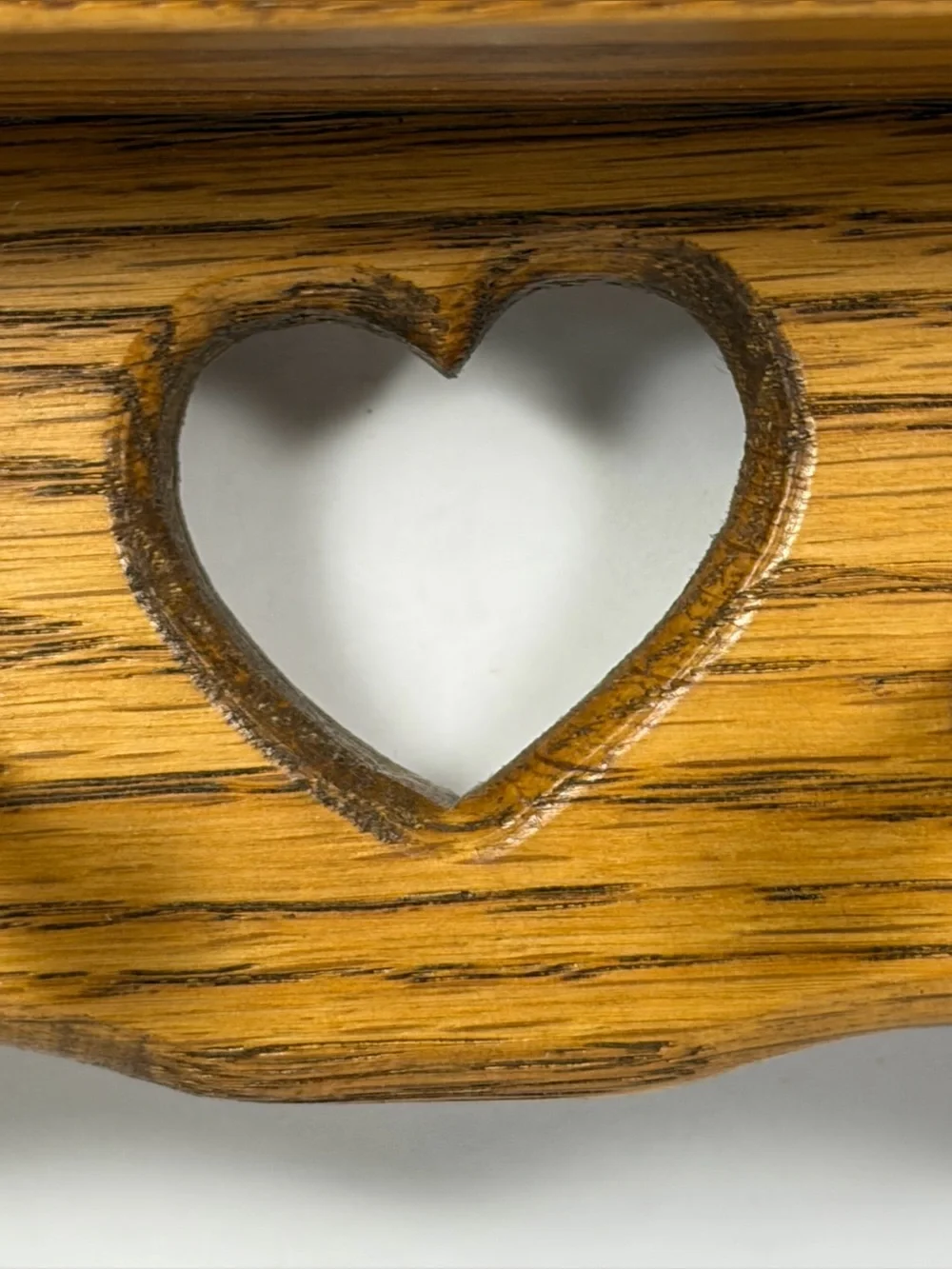 Wooden Wall Shelf with Heart Cutout - Solid Honey Oak